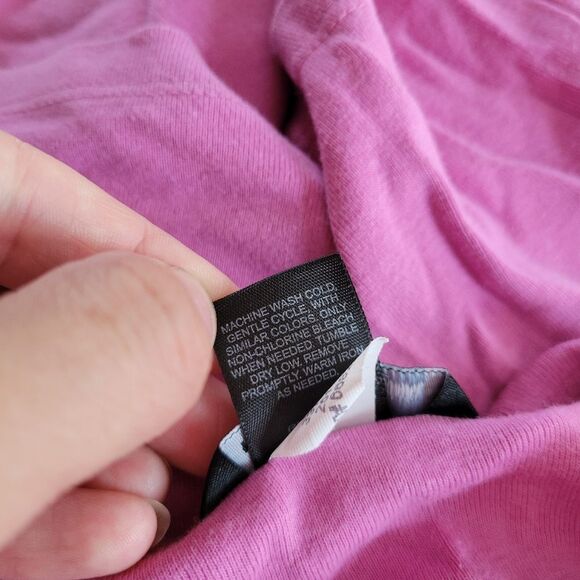 Moda International Pink Cross Strap Tank Cami Top Pink/Purple M 100% Cotton - Picture 5 of 6